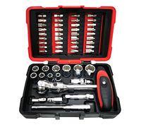 KS TOOLS 922.0651 ULTIMATE - Caja de enchufes y puntas de 1/4" con trinquete giratorio MODIFIX, 52 piezas, compacto, robusto y práctico, 6 caras, 5,5 a 14 mm, ranura, PZ, PH, XZN, TX