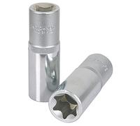 KS Tools 922.1380 TORX® - Casquillo largo (1/2", E12, gama ULTIMATE®, acabado cromado satinado, acabado cromado