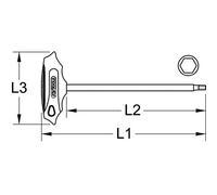 KS Tools 963.1576 Destornillador Allen BRONZEplus con mango en T para tornillos con encastre hexagonal 8 mm