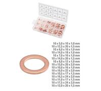 KS Tools 970.0040 Surtido de anillos de estanquidad de cobre, Ø 5-17,5mm, 150 pzs