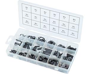 KS Tools 970.0520 Surtido de pasadores elásticos / circlips / chavetas embutidas / anillos de seguridad en E, 295 pzs