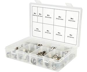 KS Tools 970.0830 Surtido de abrazaderas de manguera de 1 orejeta, Ø 5,8-21 mm, 170 pzs