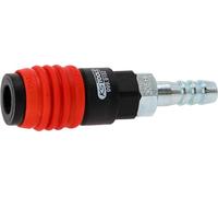 KS Tools 999.9102 - Acoplamiento de seguridad de aire comprimido universal 3 en 1, 11 mm con boquilla de manguera