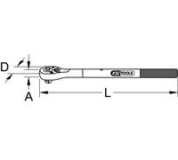 KS Tools Acero Inox. 1/2" Carraca Reversible (964.1248)