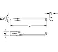 KS Tools Acero Inox. Cincel Plano, 22x250mm (964.3104)