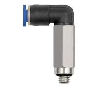 KS Tools Blaue Serie - Rosca de conexión en L (larga, giratoria, G 1/8, para llave de diámetro exterior de 4 mm) Máx. 10 bar, plástico/MS vern.