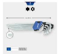Ks Tools Brillante Winkelstiftschlüssel-satz, 9-tlg, Torx Perfil, Largo