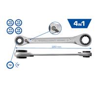 KS Tools Brilliant Tools 4in1 Llave de Doble Carraca, 10 13 17 19 mm