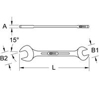 KS Tools Bronzeplus Doble Llave Inglesa 2.x2.3/16 (963.7113)