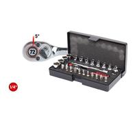 Ks tools Chromeplus Mini Trinquete 1/4" Set de Llaves Conexión, 26-tlg 918.0626
