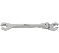 KS Tools CHROMEplus Llave de boca estrellada doble abierta con articulación, 11mm