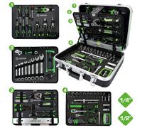 KS TOOLS Competition Juego Llaves Vasos 1/4"+1/2" Universal 145 Piezas
