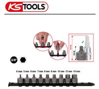 KS Tools Extra Corto 3/8" Poco Juego Interior Hexagonal, Corto 9-tlg
