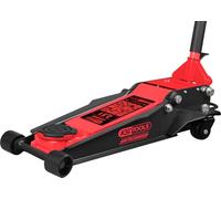 KS Tools Gato hidráulico de acero 160.1015, 2500 kg, plano, altura de elevación: 75-510 mm