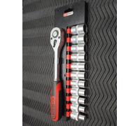 KS Tools Juego Llaves de Vasos 1/2" 11 Piezas Carraca 10-19mm 72 Dientes