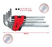 KS TOOLS Kugelkopf-Innensechskant-Winkelstiftschlüssel-Satz, Largo, 10-tlg