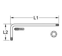 KS Tools Kugelkopf-Torx-Winkelstiftschlüssel, XL, T80, Gelb 151.4283