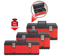 KS TOOLS Kunststoff-Stahlblech-Werkzeugkisten-Satz, 3-tlg