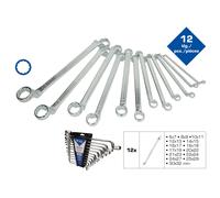 KS TOOLS - Llave De Anillo Doble Brillante, Angulada, 12 Pzs.