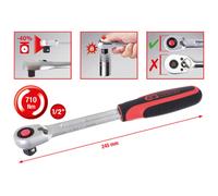 KS TOOLS Llave De Carraca De 1/2" SlimPOWER Con 72 Dientes