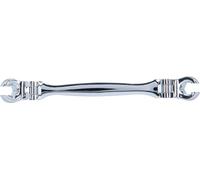 KS Tools Llave de doble anilla abierta con doble articulación, 8 x 9 mm