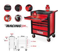 KS Tools Racingline Negro/Rojo Vagón-taller Con 7 Cajonera Vacío