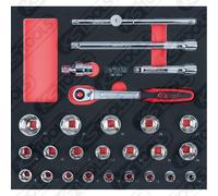 KS TOOLS Scs Cromo 1/2" Set de Llaves Conexión 26-tlg 2/3 Sistema Repuestos