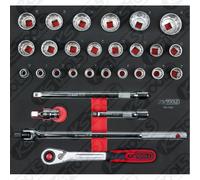 KS TOOLS Scs Cromo 1/2" Set de Llaves Conexión 29-tlg 2/3 Sistema Repuestos