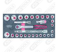 KS TOOLS Scs Cromo Set de Llaves de Conexión, 28-tlg 1/3 Sistema de Repuestos