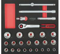 KS TOOLS SCS Juego de Vasos 1/2 SlimPOWER 26 Piezas en Bandeja