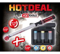 KS Tools Set Herramientas Neumáticos de Coche, Llave Par Giro 40-200Nm Slimpower