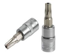 KS Tools T30 922.1497 - Vaso destornillador TORX® perforado (1/4", 37 mm) | Casquillo destornillador ULTIMATE TORX® perforado 1/4", L.37 mm - T30, cromo vanadium, resistente