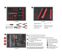 KS TOOLS Universal-Systemeinlagen-Satz para 3 Cajonera Con 215 Premium-Werkzeug