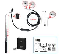 KS TOOLS Wi-Fi-Videoskop-Satz Con Ø 3,9MM 0° HD Frontkamera-Sonde, 7-tlg,