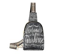 Ksajwzf Bienvenido a nuestra bolsa bandolera pequeña vintage de granja, riñoneras cruzadas, regalos para mujeres, riñoneras de moda, bolsa de pecho para mujer, multicolor