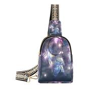 Ksajwzf Bolso bandolera pequeño con diseño de atrapasueños de galaxia, riñoneras cruzadas, regalos para mujeres, riñoneras de moda, bolsa de pecho para mujer, multicolor
