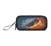 Ksajwzf Estuche de gran capacidad con 3 compartimentos para lápices, pelota, hockey, fuego, agua, estuche organizador para bolígrafos, bolsa de papelería para escuela, niñas, niños y adolescentes