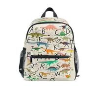 Ksajwzf Mochila para niños de 3 a 8 años, diseño de dinosaurios tropicales, para niños de 3 a 8 años, mochila de jardín de infantes preescolar, Multicolor