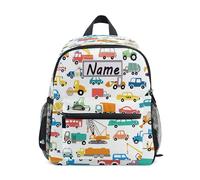 Ksajwzf Mochila personalizada con nombre para niños, colección de caricaturas, mochila infantil para niñas y niños, mochila preescolar con nombre personalizado para viajes de guardería, Multicolor