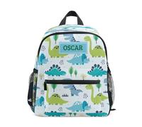 Ksajwzf Mochila personalizada con nombre para niños, diseño de dinosaurio de animales tropicales, mochila para niñas y niños, mochila preescolar con nombre personalizado para viajes de guardería,