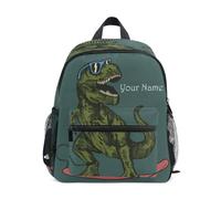 Ksajwzf Mochila personalizada con nombre para niños, divertida mochila de dinosaurio para niñas y niños, con nombre personalizado, animales, dinosaurio, preescolar, para viajes de guardería,