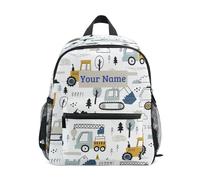 Ksajwzf Mochila personalizada con nombre para niños, linda mochila para niños, camión y tractor, mochila para niños pequeños, con nombre personalizado, para preescolar, para viajes de guardería,