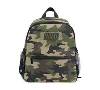 Ksajwzf Mochila personalizada con nombre para niños, mochila de camuflaje para niños pequeños, mochila para niñas y niños, nombre personalizado abstracto preescolar para viajes de guardería,
