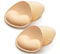 KSang Insertos de copas impermeables para traje de baño, 2 pares de almohadillas de traje de baño, inserto de corazón push up para mujer, inserto de acolchado de bikini, beige, B / C