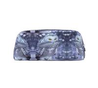 KSANNNS Arctic Owl - Bolsa de papelería portátil simple, ligera y espaciosa, caja de almacenamiento de papelería para la oficina escolar, Silver, Talla única, Neceser de maquillaje