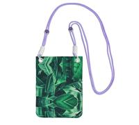 KSANNNS Bolsa de mensajero estampada compacta y ligera con diseño de hojas de plátano tropicales, adecuada para viajes diarios, viajes y compras, Purple, Talla única
