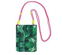KSANNNS Bolsa de mensajero estampada compacta y ligera con diseño de hojas de plátano tropicales, adecuada para viajes diarios, viajes y compras, fucusia, Talla única