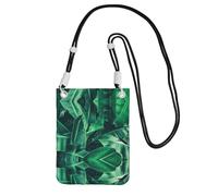 KSANNNS Bolsa de mensajero estampada compacta y ligera con diseño de hojas de plátano tropicales, adecuada para viajes diarios, viajes y compras, Black, Talla única