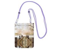 KSANNNS Bolsa de mensajero estampada compacta y ligera de madera con hojas caídas, adecuada para viajes diarios, viajes y compras, Purple, Talla única