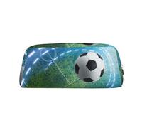KSANNNS Bolsa de papelería portátil simple con diseño de balón deportivo de fútbol, ligera y espaciosa, caja de almacenamiento de papelería para la oficina escolar, Silver, Talla única, Neceser de